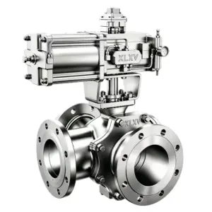 Flanged Pneumatic 3-way Ball Valve
