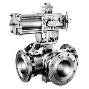 Pneumatic 4-way Ball Valve