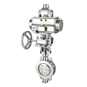 Pneumatic Double-offset Wafer Butterfly Valve with Manual Override