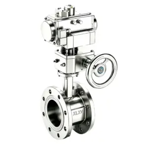 Pneumatic Soft-seated Butterfly Valve with Side Handwheel